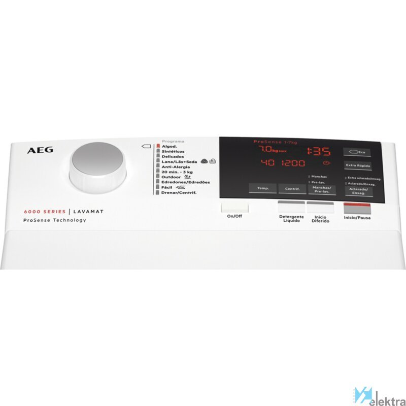 Lavadora carga superior AEG L6TBG721 7Kg 1200Rpm A+++ Display Blanca